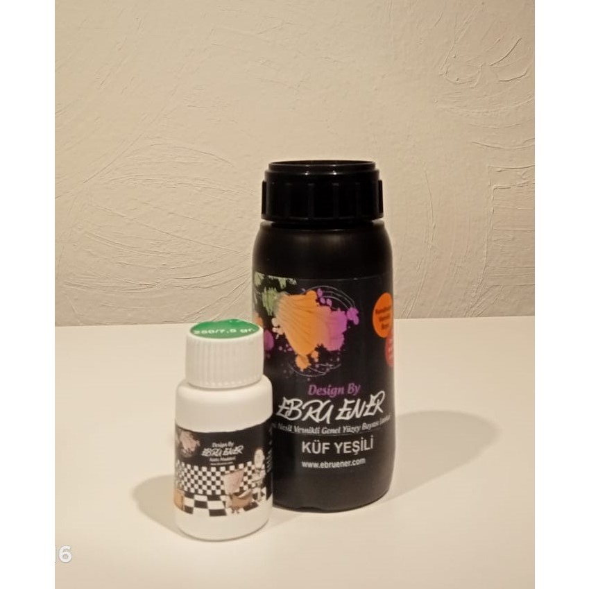 Ebru Ener Anka Yeni Nesil Vernikli Genel Yüzey Boyası 250 Gr. ve Katkı Maddesi 7,5 Gr. - Küf Yeşili Diğer Fiyatı