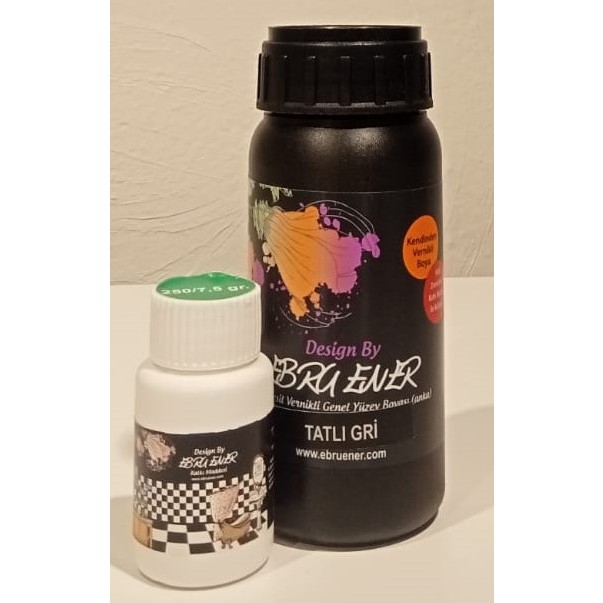 Ebru Ener Anka Yeni Nesil Vernikli Genel Yüzey Boyası 250 Gr. ve Katkı Maddesi 7,5 Gr. - Tatlı Gri Diğer Fiyatı