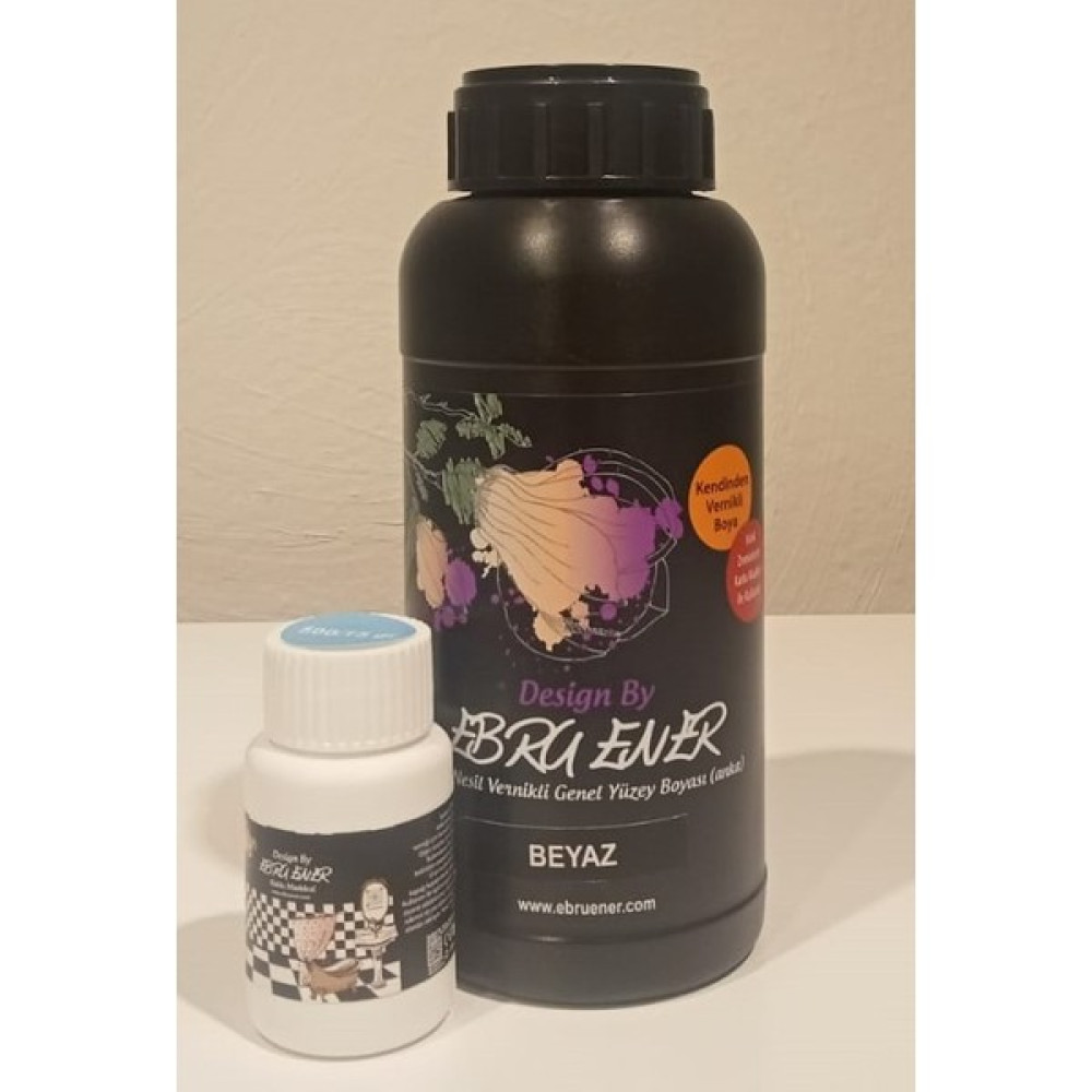 Ebru Ener Anka Yeni Nesil Vernikli Genel Yüzey Boyası 500 Gr. ve Katkı Maddesi 15 Gr. - Beyaz Akrilik Boya Fiyatı
