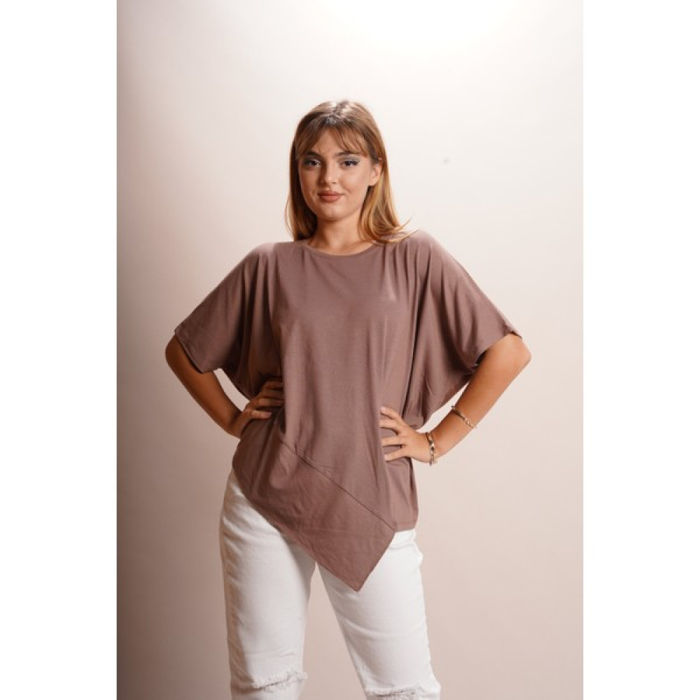 Ebru Mutlubaş Ada - Simetri Kesim Salaş Tişört Bayan T-shirt Fiyatı