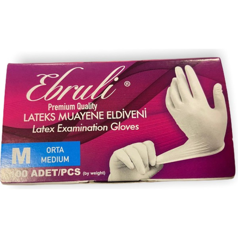 Ebruli Latex Pudralı (M) Eldiven 100'LÜ - Beyaz - M Oto Boyaları Fiyatı