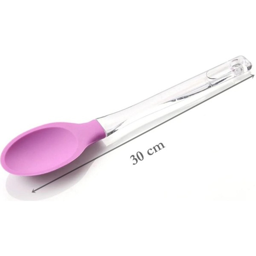 EbruliHomeArt Mika Saplı Silikon Kaşık 30 cm Eflatun - Mor Çatal / Kaşık / Bıçak Takımları Fiyatı