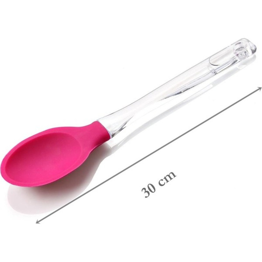 EbruliHomeArt Mika Saplı Silikon Kaşık 30 cm Narçiçeği - Pembe Çatal / Kaşık / Bıçak Takımları Fiyatı