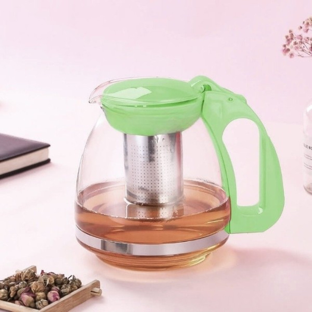 EbruliHomeArt Yeşil Süzgeçli Cam Demlik 700 ml Çay Kahve Bitki Çayı Demliği Çay / Çaydanlık Setleri Fiyatı