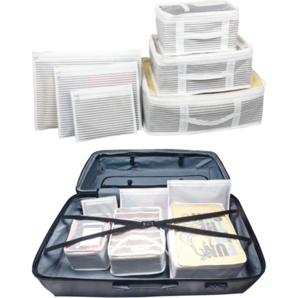 EC Shop Alas Bavul Organizer Çizgili 6lı - Ayakkabı Hurcu Set Ayakkabılık Fiyatı