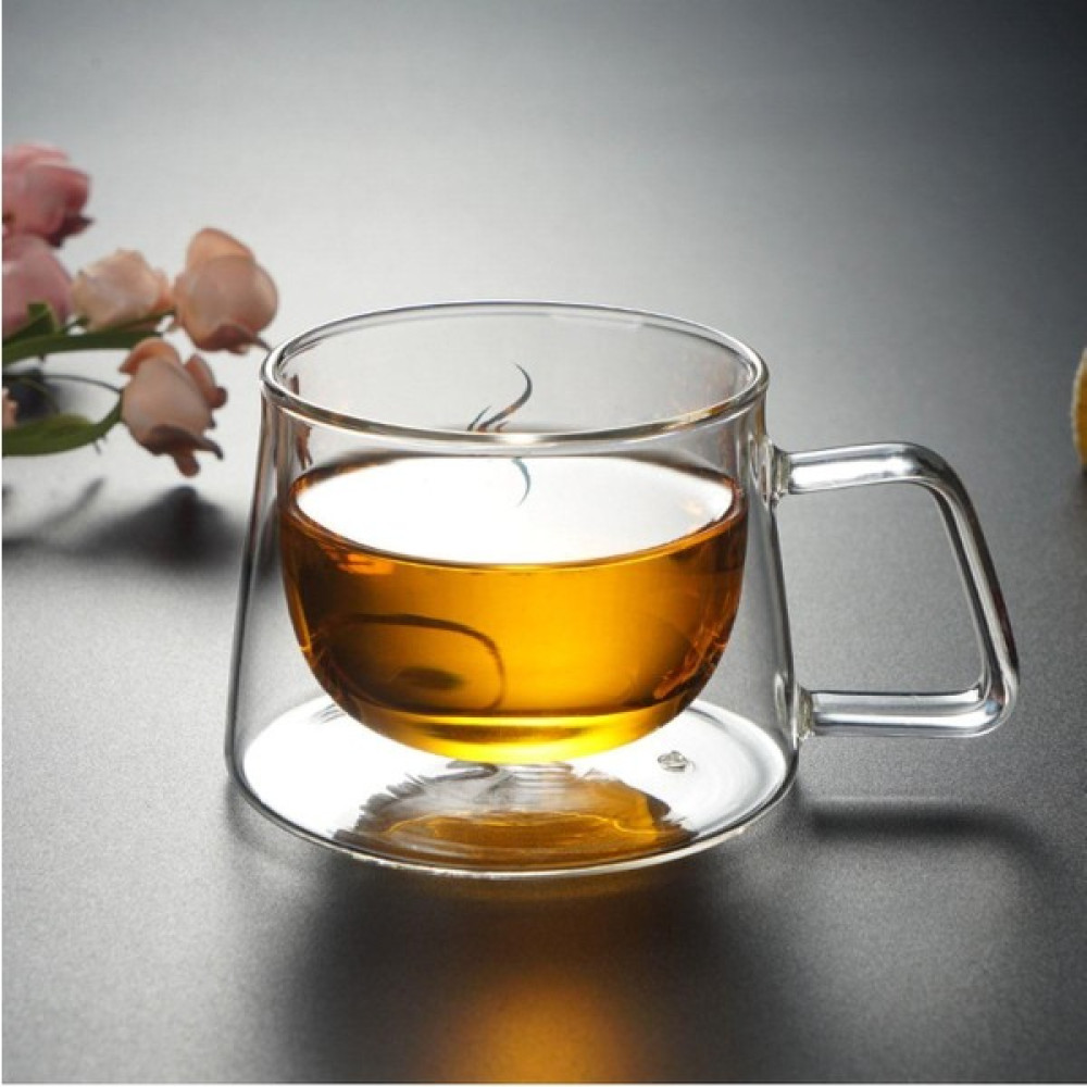 EC Shop Bardak Shop Isıya Dayanıklı Borosilikat Çift Cidarlı Bardak Kulplu Fincan 250ML 2 Adet Fincan / Bardak / Kahve Takımı Fiyatı