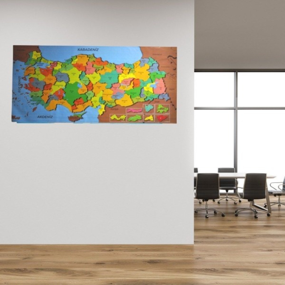EC Shop Bfr Gida Renkli Türkiye Haritası Manyetik Yapıştırıcı Gerekmeyen Duvar Stickerı 118X56 Cm-Sihirli K Eğitici Oyuncak Fiyatı
