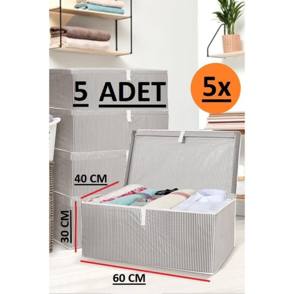 EC Shop Daisyhome 5 Adet Kapaklı Kutu Hurç Mega Boy 60*40*30* Çok Amaçlı Kutu Hurç Hurç Fiyatı