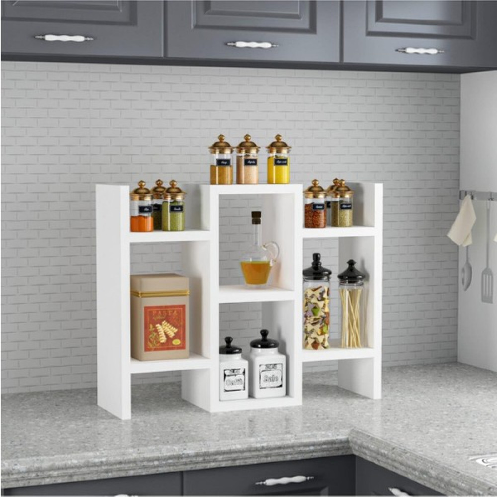 EC Shop Demonte Decor Viking Mutfak Tezgah Üstü Rafı Beyaz - Beyaz Duvar Rafı Fiyatı