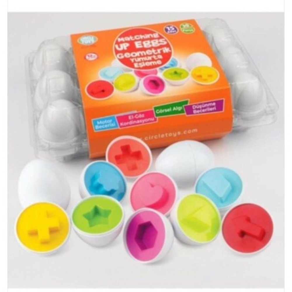 EC Shop Hepbimoda Circle Toys Geometrik Yumurta Eşleme 15'li - Renkli Eğitici Oyuncak Fiyatı