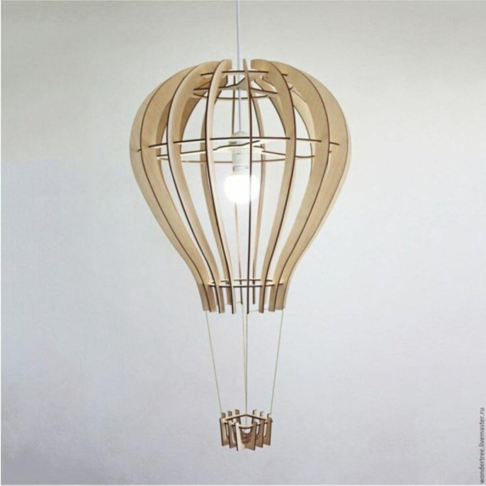 EC Shop Hü Ma Tasarım ve Aksesuar Çocuk Genç Odası Için Doğal Ahşap Mdf 3D Puzzle Lazer Kesim Uçan Balon Av Avize Fiyatı