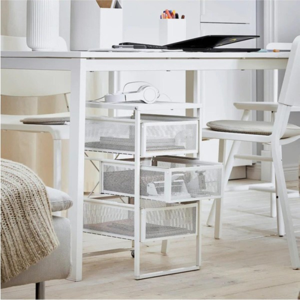 EC Shop Ikea Lennart Beyaz Keson Tekerlekli 3 Çekmeceli Dolap Raf Ünitesi Evrak Dosya Eşya Dolabı Ofis Kesonu Fiyatı