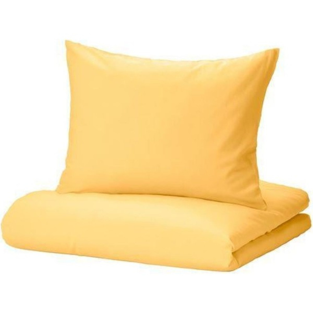 EC Shop Ikea Tek Kişilik Nevresim Takımı, Sarı Renk Meridyendukkan 150 x 200/50 x 60  cm  Düz Desen   Pamuk,Çarşafsı - 120 x 200 cm - Açık Gri Nevresim Takımı Fiyatı