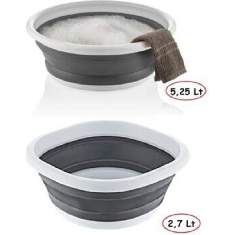 EC Shop Intekcity 2'li Set Katlanır Badya Leğen Akordiyon Katlanabilir Badya 5,25 Lt & 2,7 Lt Ofis Çöp Kutusu Fiyatı