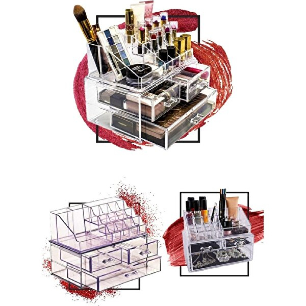 EC Shop Küçük Ew 2 Katlı Çekmeceli Akrilik Makyaj Kozmetik Takı Düzenleyici Organizer ( Şeffaf ) Eşya Saklama Kutusu Fiyatı