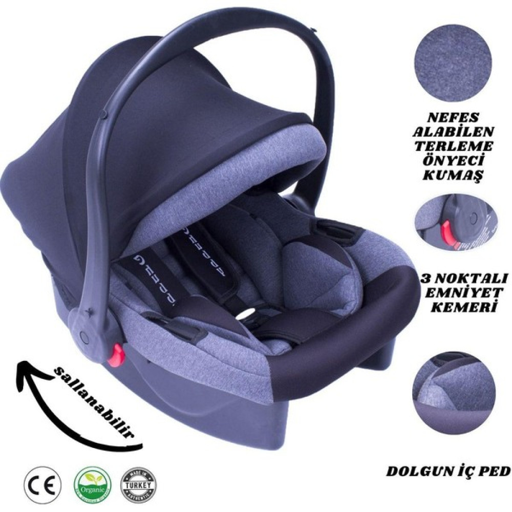 EC Shop Layline Çoçuk Gereçleri Layline Çocuk Gereçleri Taşıma Lüx Pedli Bebek Puset Taşıma Bebek Oto Koltu - Fantasy Nero Ana Kucağı Fiyatı