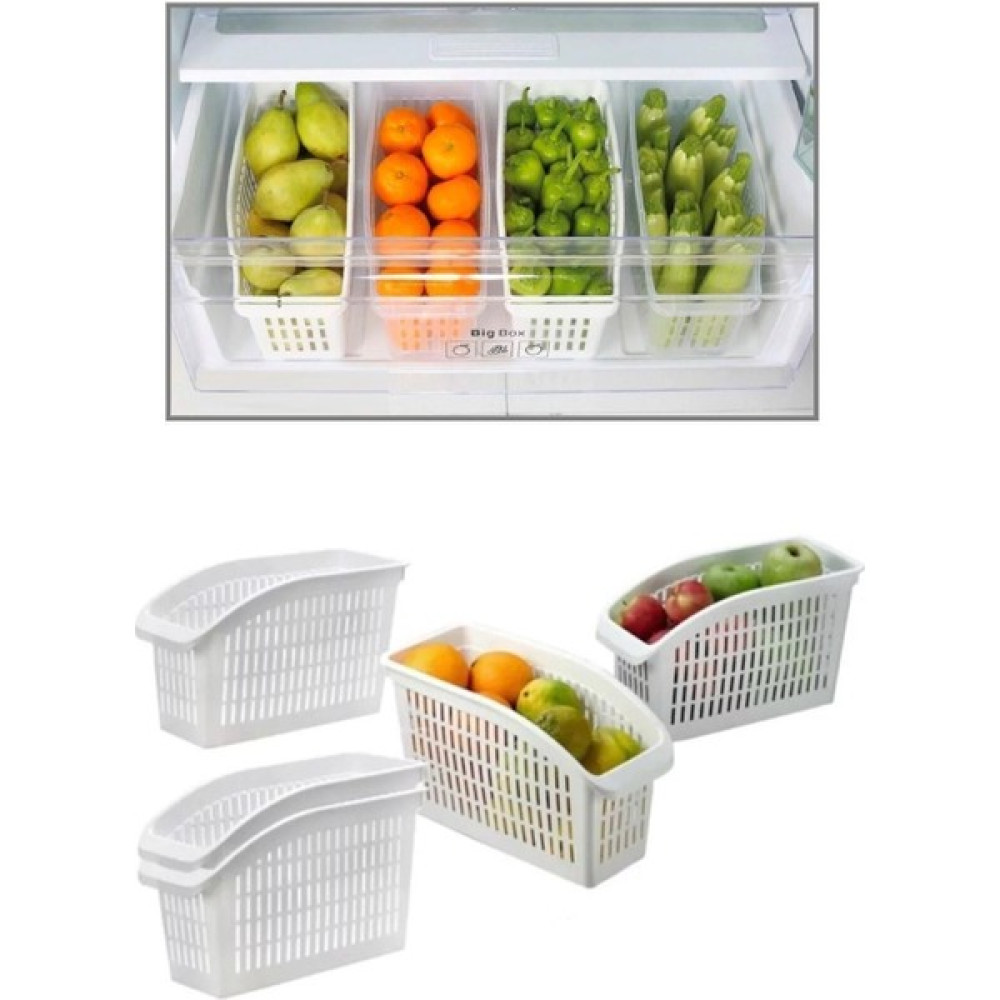 EC Shop Leylak Plastik ( 4 Adet ) Buzdolabı Sepeti Dolap Içi Düzenleyici Sepet Organizer Saklama Kapları Fiyatı