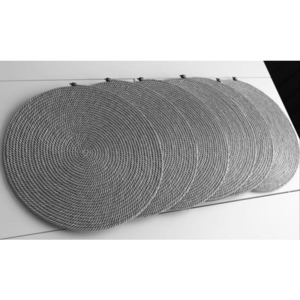 EC Shop Nazcustomdesign 6 Adet Gri Amerikan Servis Runner Supla Sunum Çeyiz Takımı Pamuk Hasır Salon Mutfak - 38 x 45 cm - 10 x 14 cm Masa Örtüsü Fiyatı