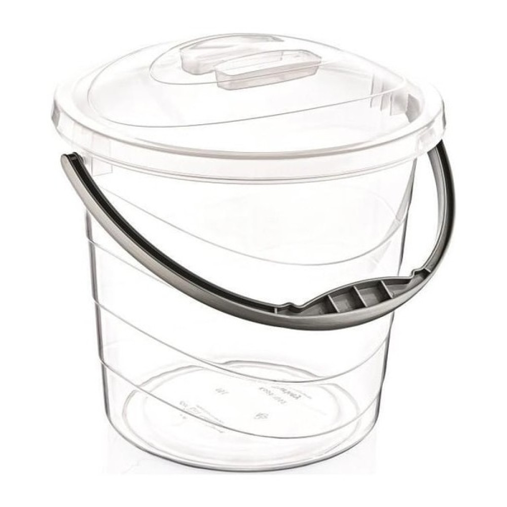 EC Shop Polytime Poly Time 20 Litre Kapaklı Ölçekli Şeffaf Su Kovası - Abs Plastik - Saplı Ofis Çöp Kutusu Fiyatı