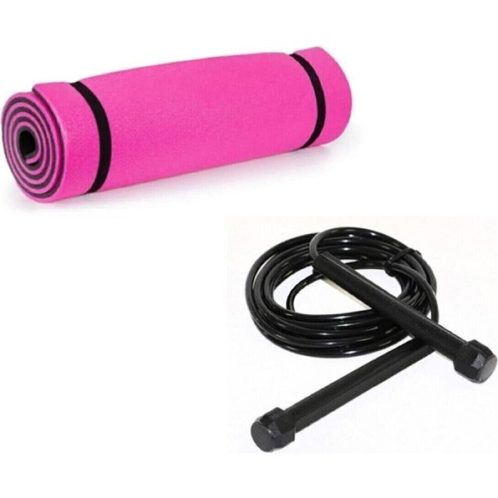 EC Shop Redzeus 10 mm Pembe-Siyah Çift Taraflı Yoga Matı Pilates Minderi Uyku Matı ve Atlama Ipi Hediyeli Pilates Minderi Fiyatı