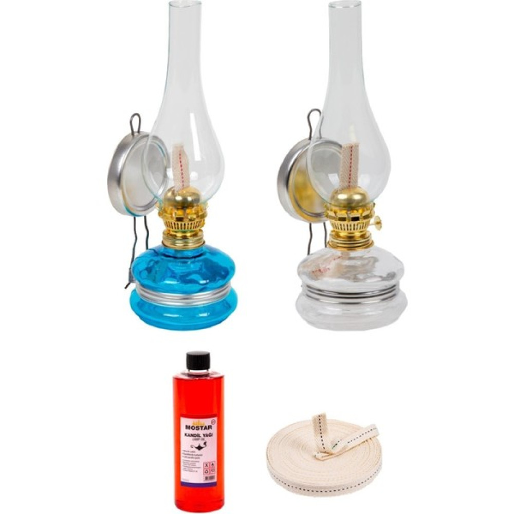 EC Shop Şehrimostarkırk1 Klasik Gaz Lambası 2 Li SET-400 ml Kokusuz Yağ-1 Metre Fitil Kamp Aksesuarı Fiyatı