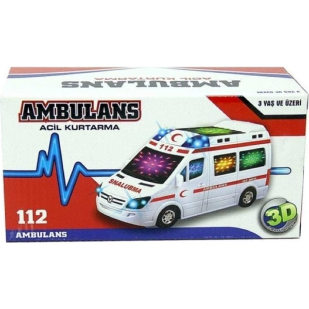 EC Shop Smarttoys Sesli 3D Işıklı Ambulans 89-2689 - Renkli Oyuncak Araç Fiyatı