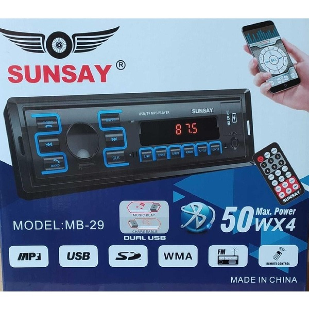 EC Shop Sunsay Mb-29 Bluetooth Oto Teyip Araba Teyibi ,bluetooth,usb,sd,aux,iso Söket Teyp Oto Teypleri Fiyatı