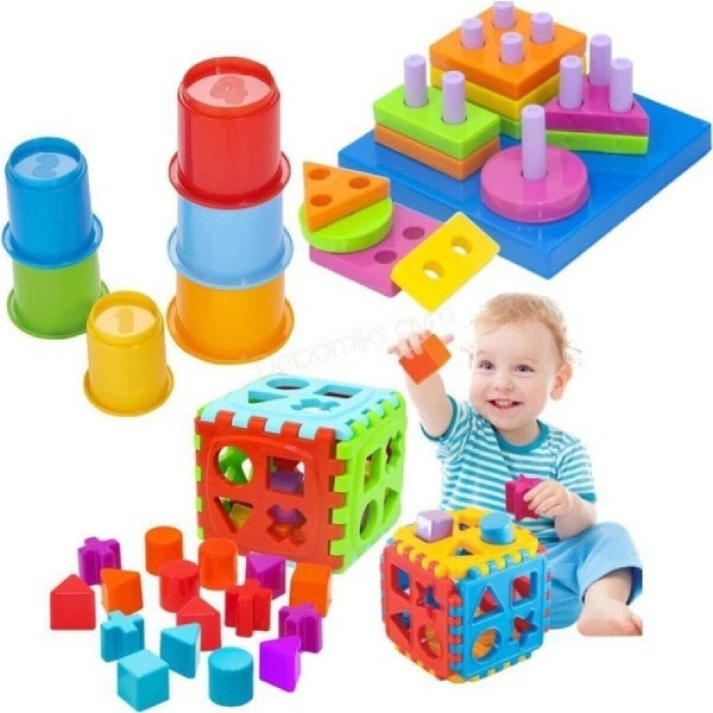 EC Shop Sword Pazarlama Kiki Sevimli Kule + Geometrik Şekiller Bulmaca + Bul Tak Puzzle Eğitici Zeka Gelişt - Renkli Eğitici Oyuncak Fiyatı