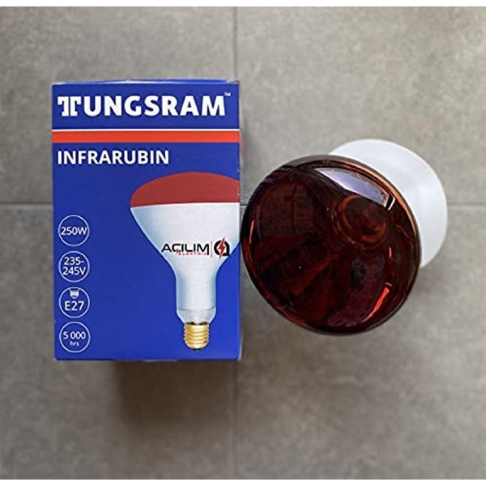 EC Shop Toptan Türkiye Tungsram Infrared Isıtıcı Ampul 250W E27 Isıtan Lamba - Renkli Gece Lambası Fiyatı