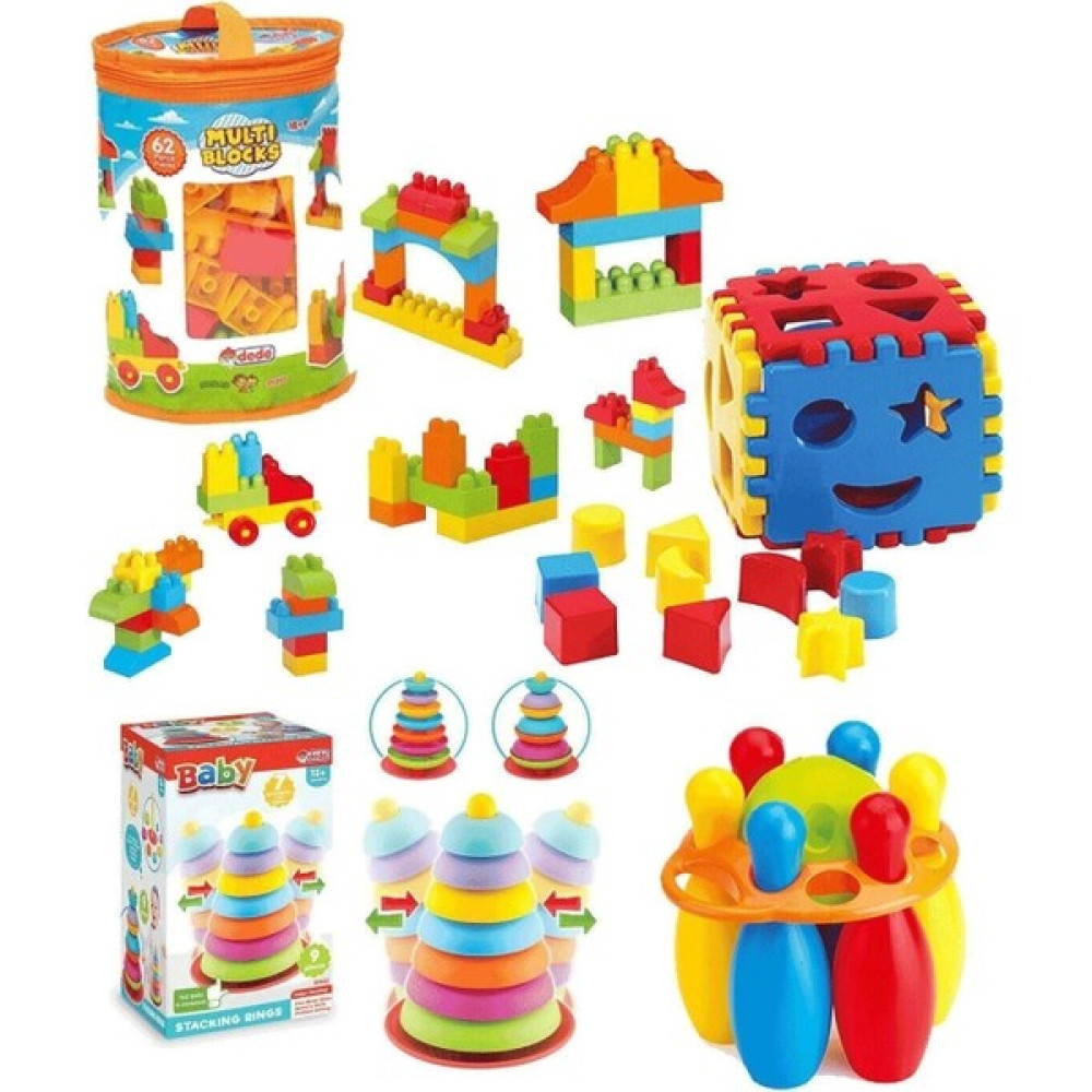 EC Shop Toystore Bultak Bowling Sallanan Halkalar 62 Parça LEGO Blok Eğitici Zeka Geliştirici Set Eğitici S - Renkli Eğitici Oyuncak Fiyatı