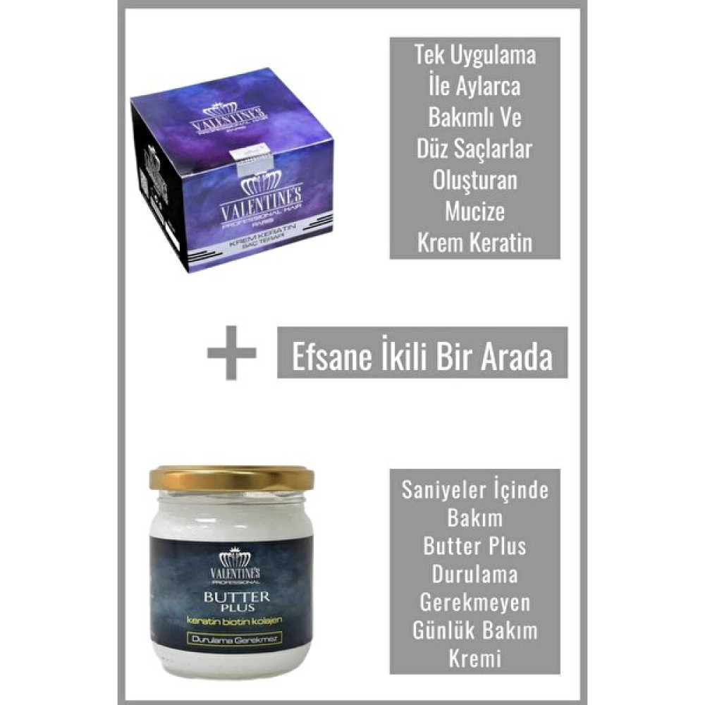 EC Shop Valentınes Professıonal 2li Fırsat Seti / Mucize Etkili Krem Keratin Brezilya Fönü ve Butter Plus Günlük Bakım Terapi Kremi Çok Şampuan ve Saç Kremi Fiyatı