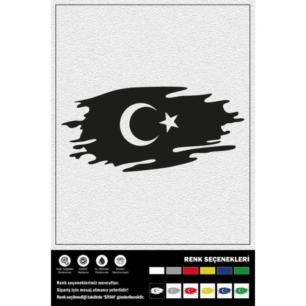 Ecce Bayrak Stıcker 35 x 16 cm - Siyah - 35x16cm Oto Boyaları Fiyatı