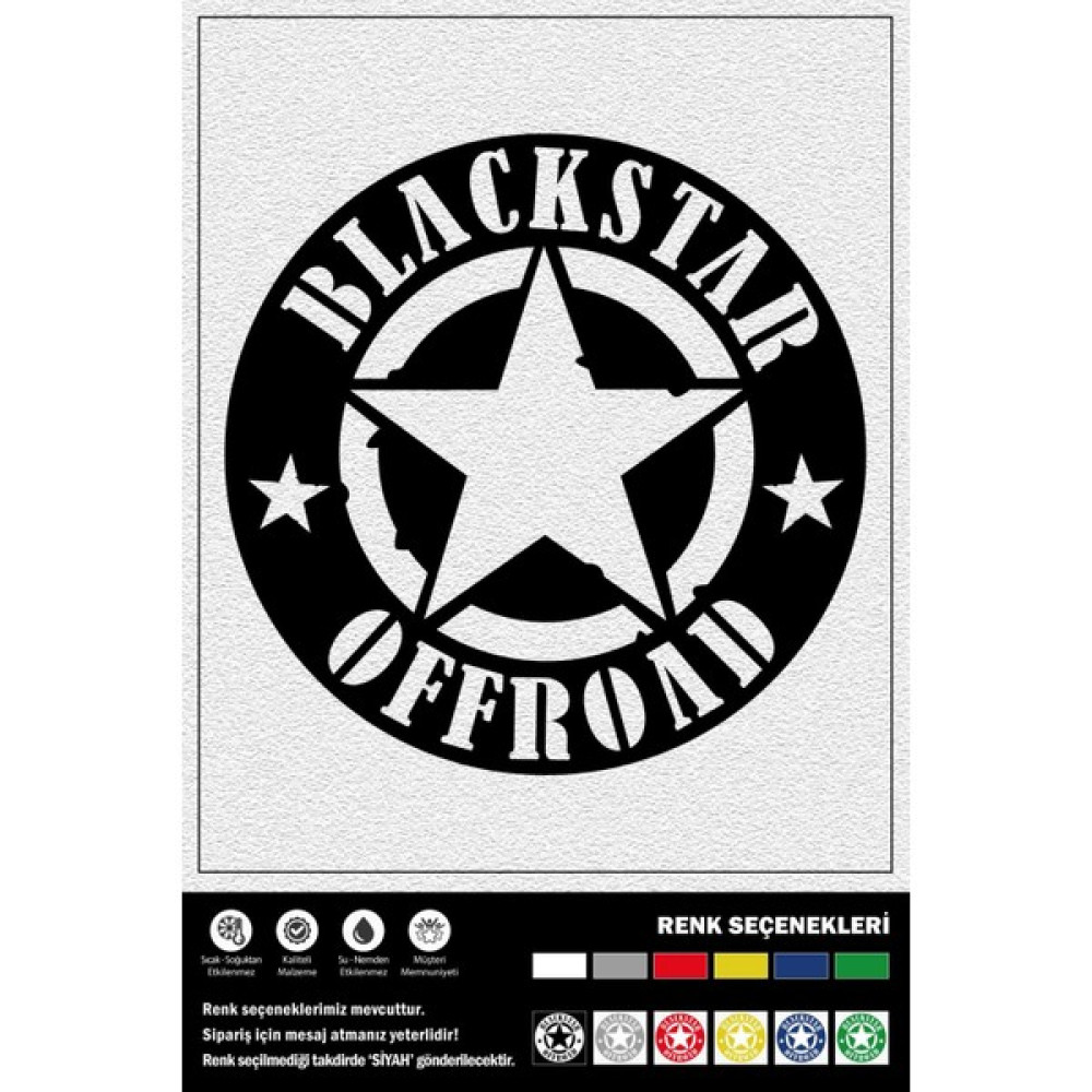 Ecce Blackstar Offroad Stıcker 10 x 10 cm - Siyah - 10x10cm Oto Boyaları Fiyatı