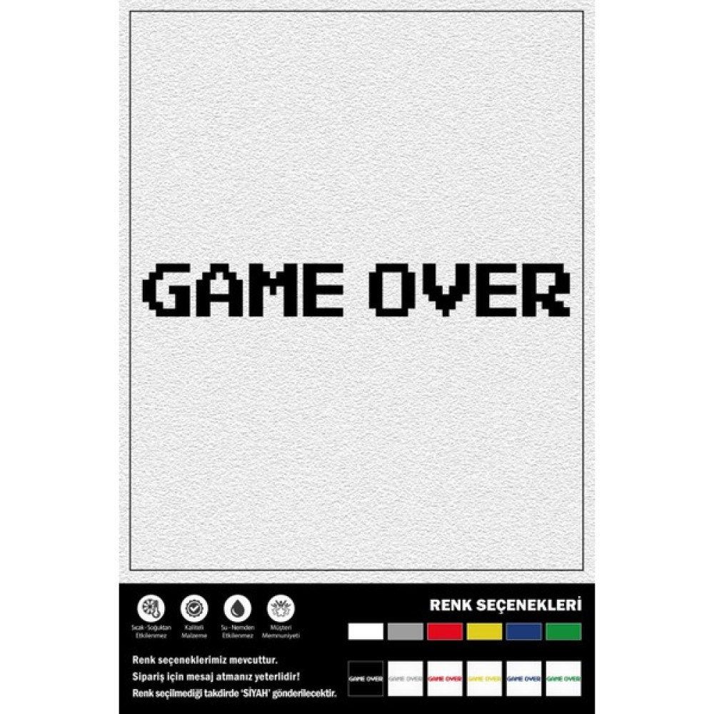 Ecce Game Over Stıcker 30 x 4 cm - Siyah - 30x4cm Oto Boyaları Fiyatı