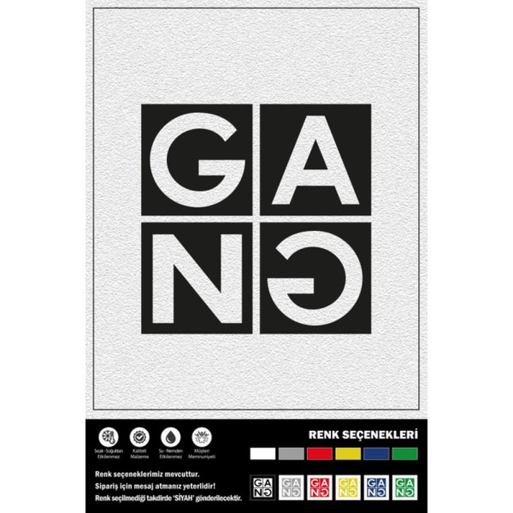 Ecce Gang Stıcker 15 x 15 cm - Siyah - 15x15cm Oto Boyaları Fiyatı