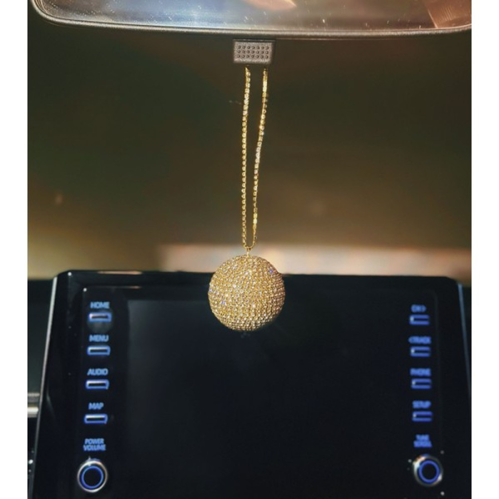 Ecce Luxury Swarovski Taşlı Büyük Disco Topu Dikiz Aynası Süsü Işıltılı Gösterişli Ayna Süsü Gold Oto Dış Aksesuar & Yedek Parça Fiyatı