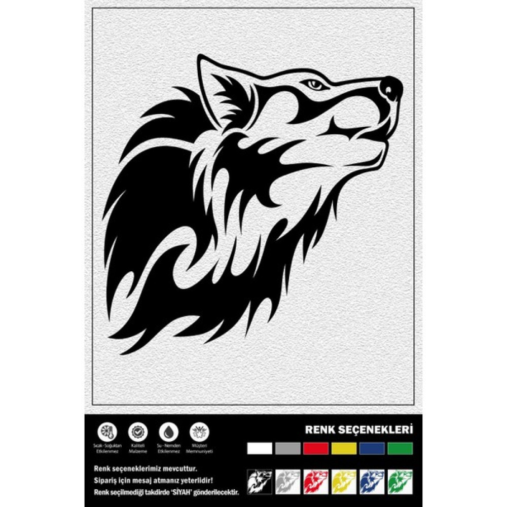 Ecce Wolf Stıcker 20 x 20 cm - Siyah - 20x20cm Oto Boyaları Fiyatı