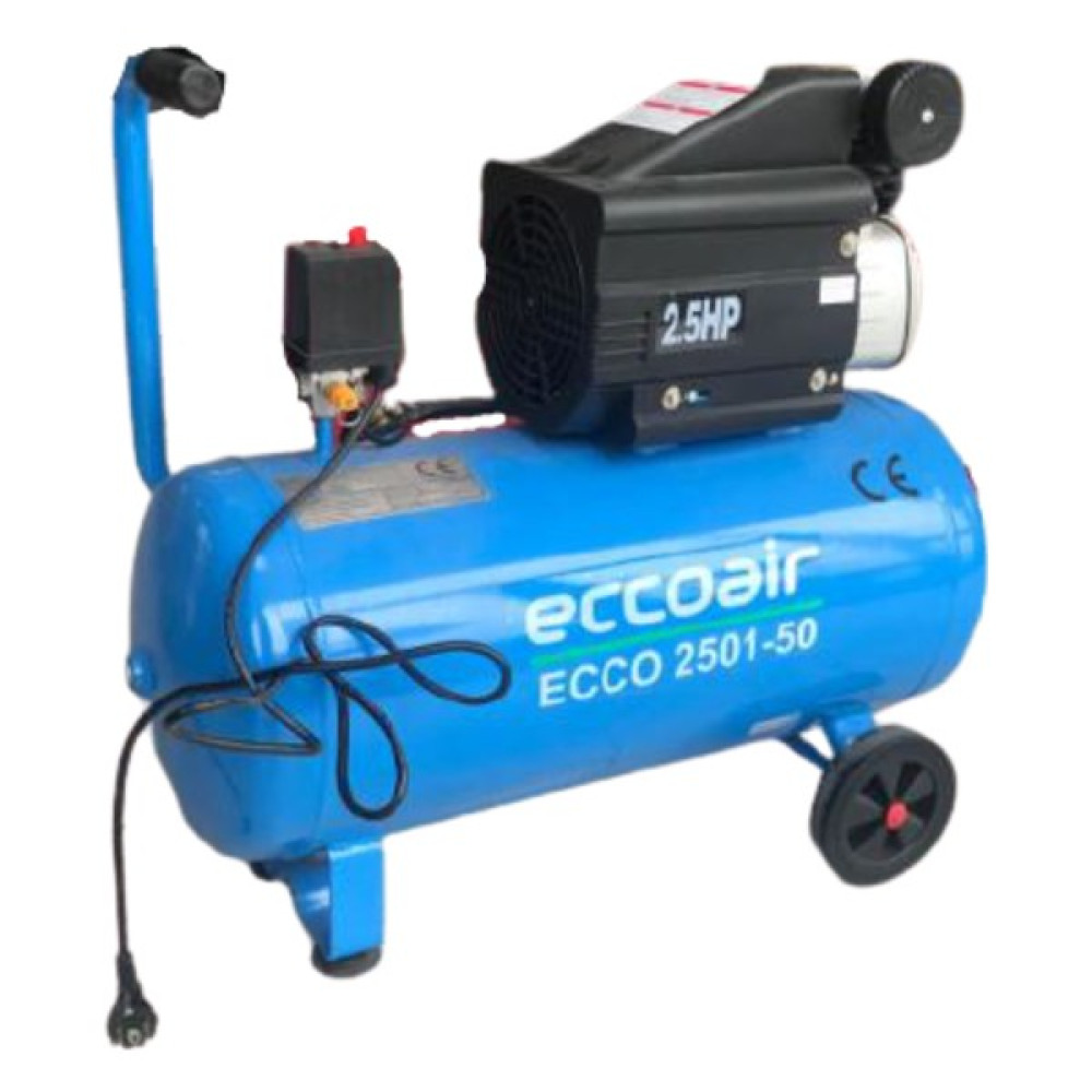 Eccoair Ecco 2501-50 2.5 Hp 8 Bar 50 Lt Tek Kademe Pistonlu Kompresör Hava Kompresörü Fiyatı