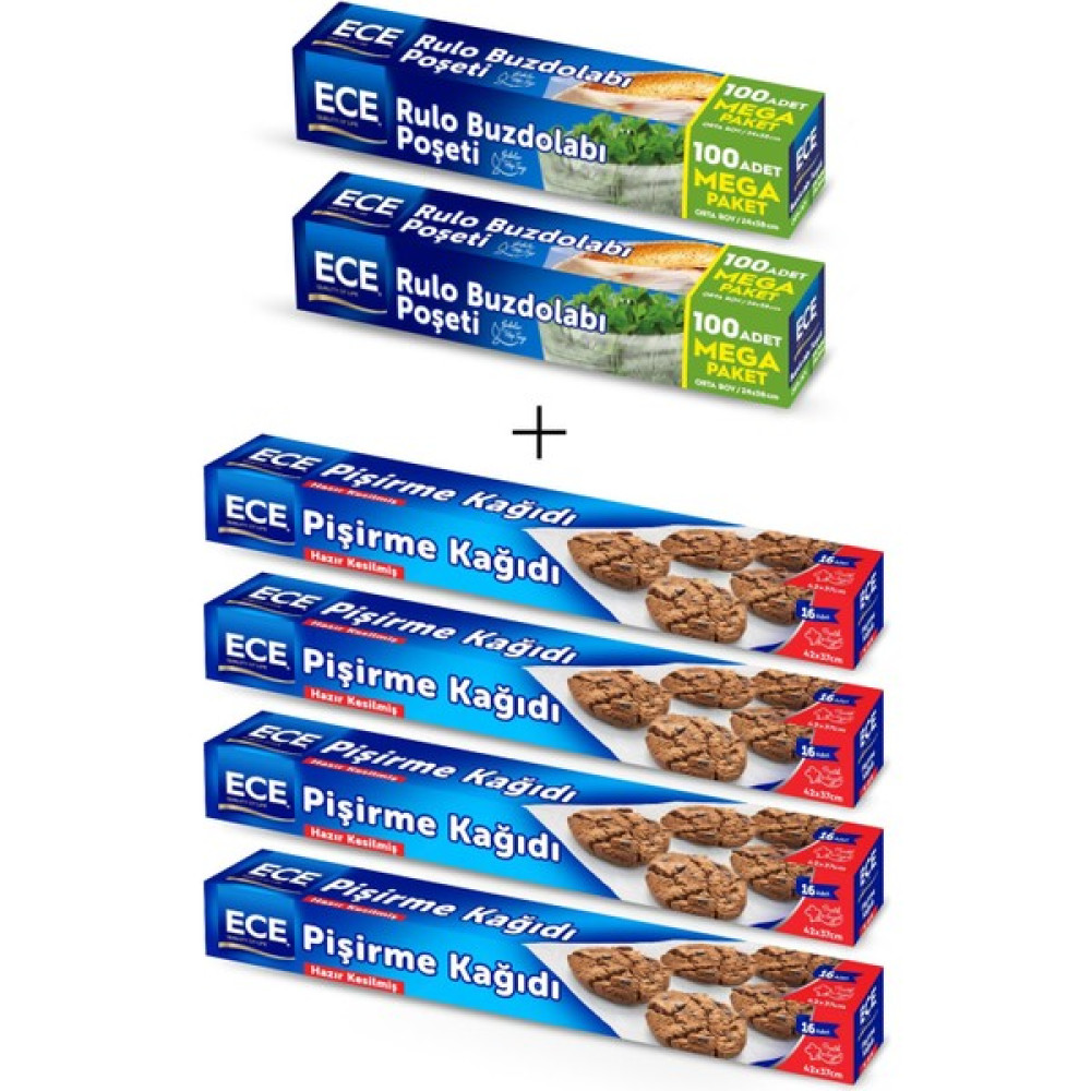 Ece 4 Paket Pişirme Kağıdı ve 2 Paket Buzdolabı Poşeti Avantaj Paketi - Beyaz Oto Boyaları Fiyatı
