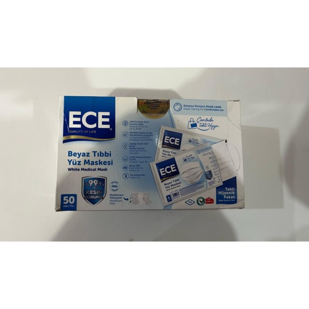 ECE 50 Adet Beyaz Tıbbi Yüz Maskesi – Tekli Ambalaj Oto Boyaları Fiyatı