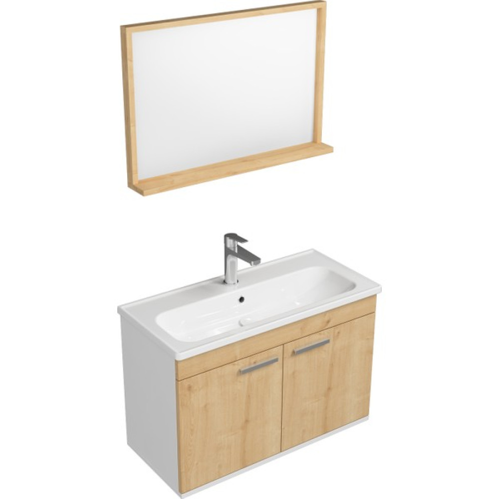 Ece Banyo Rubino Banyo Dolabı 80 cm Set Beyaz Meşe Banyo Dolabı / Mobilyası Fiyatı