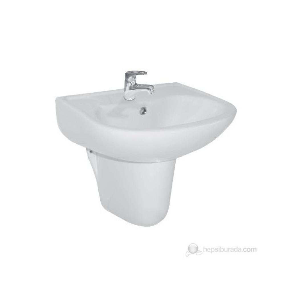 Ece Banyo Yarım Ayaklı Lavabo 51 cm ( Batarya Delikli ) Lavabo Fiyatı