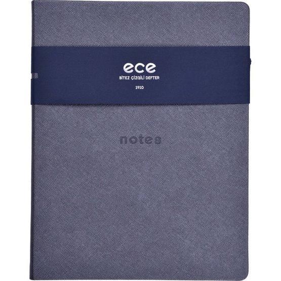Ece Bitez 18x24 cm Çizgili Koyu Gri Defter