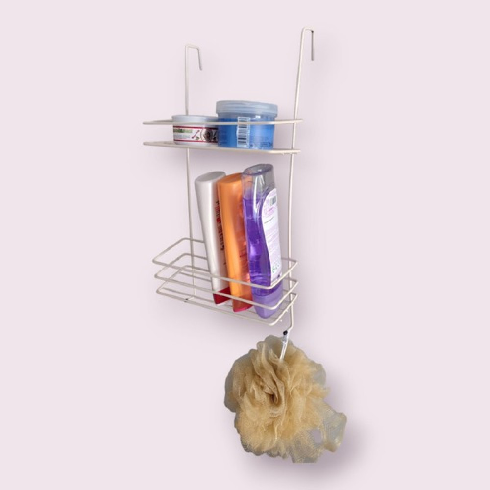 Ece Ev Modası Banyo Rafı Kancalı Şampuanlık Paslanmaz Duşakabin Rafı Delmeden Asılır Duş Rafı - Beyaz Banyo Askılık Fiyatı
