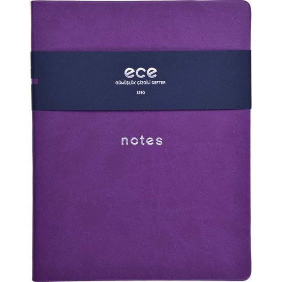 Ece Gümüşlük 18x24 cm Çizgili Mor Defter
