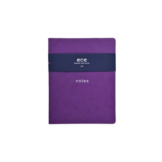 Ece Gümüşlük 18x24 cm Çizgili Mor Defter