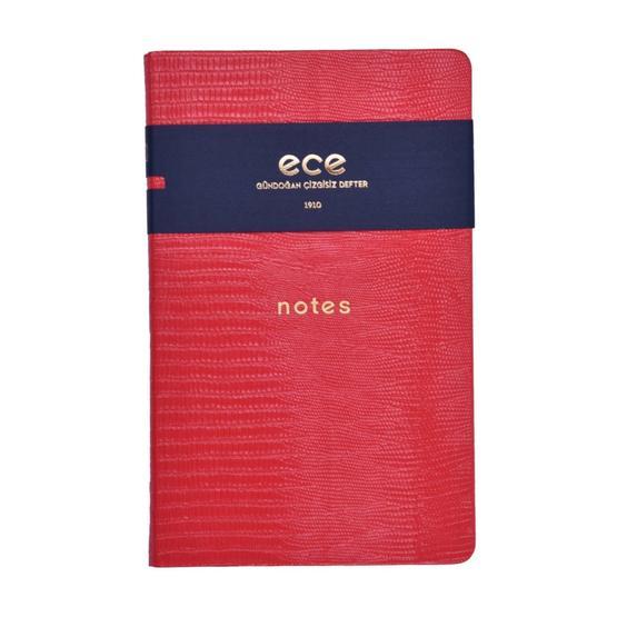 Ece Gündoğan 13x21 cm Çizgisiz Kırmızı Defter