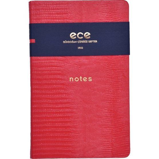 Ece Gündoğan 13x21 cm Çizgisiz Kırmızı Defter