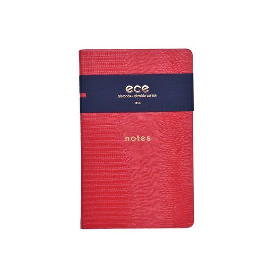 Ece Gündoğan 13x21 cm Çizgisiz Kırmızı Defter