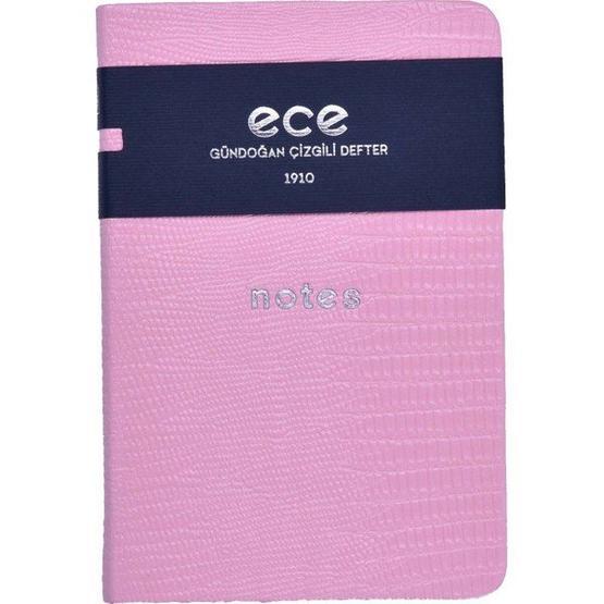 Ece Gündoğan 9x13,5 cm Çizgili Pembe Defter